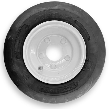 Rubbermaster - Steel Master Rubbermaster 16x6.50-8 4 Ply Rib Tire and 5 on 4.5 Stamped Wheel Assembly 598969